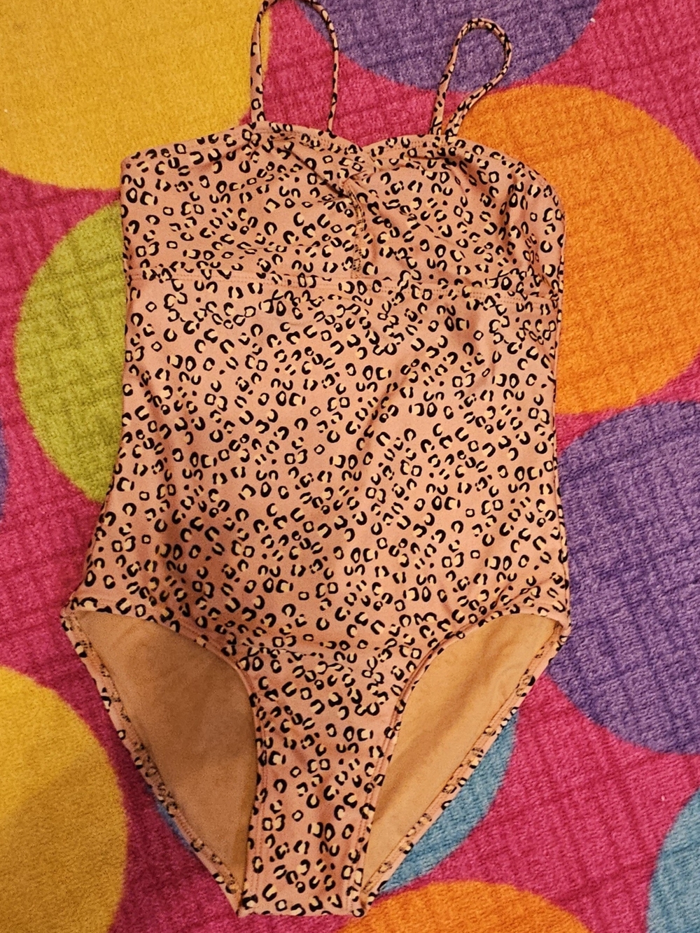 art class | Swimsuit | Girls XL | Coral Orange Leopard Print | One-Piece | NWOT